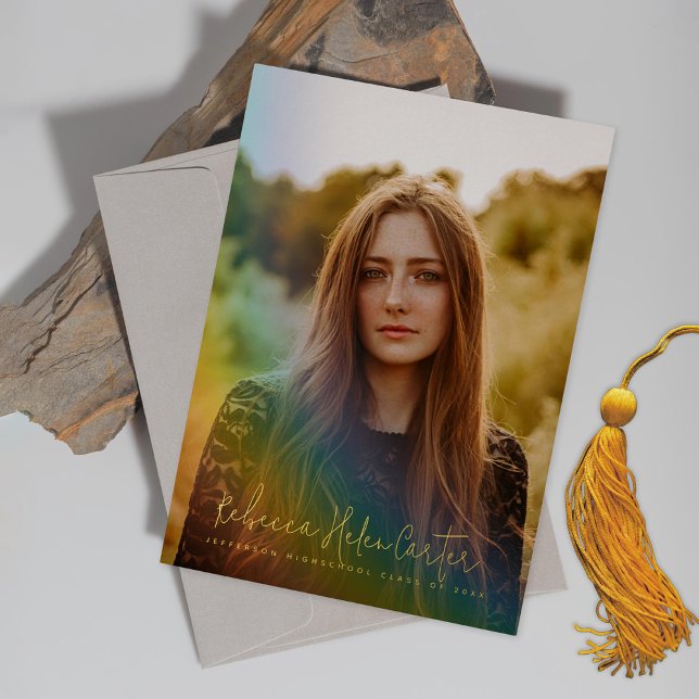 Rainbow Photo Graduation Announcement (Creator Uploaded)