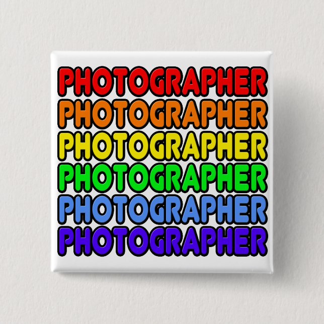 Rainbow Photographer Button (Front)