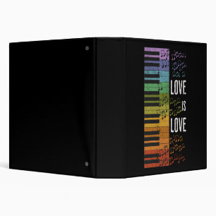 Rainbow piano 3 ring binder