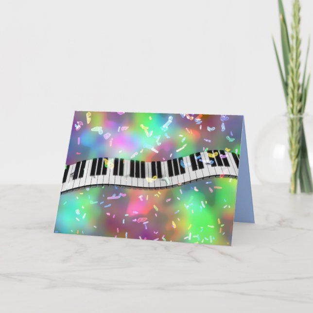 rainbow piano greeting card (Front)