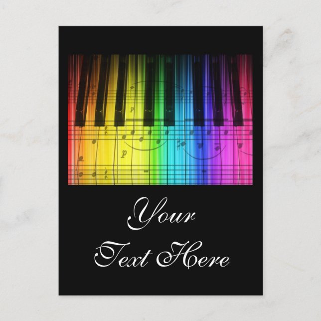 Rainbow Piano Keyboard and Notes (Front)