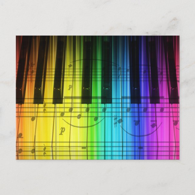 Rainbow Piano Keyboard and Notes (Front)