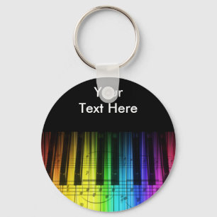 Rainbow Piano Keyboard and Notes Keychain