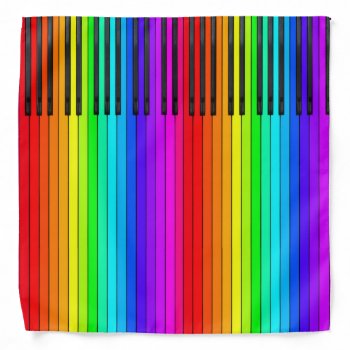 Rainbow Piano Keyboard Bandana by FineDezine at Zazzle