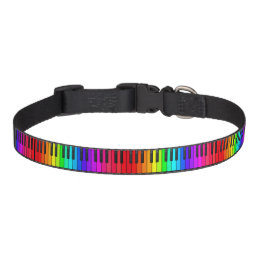 Rainbow Piano Keyboard Dog Collar