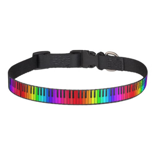 Rainbow Piano Keyboard Dog Collar