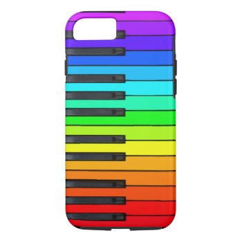 Rainbow Piano Keyboard Iphone 7 Case by FineDezine at Zazzle
