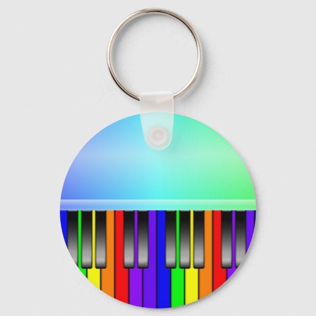 Rainbow Piano Keyboard Keychain (Front)