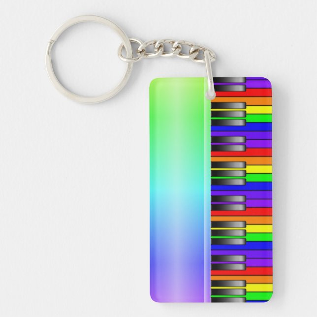 Rainbow Piano Keyboard Keychain (Front)