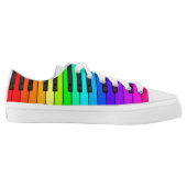 Rainbow Piano Keyboard Low Top Shoes (Left Shoe Inside)