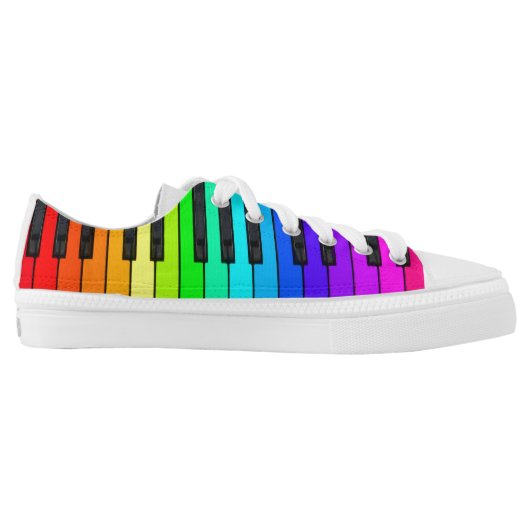 Rainbow Piano Keyboard Low Top Shoes (Left Shoe Inside)