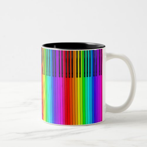 Rainbow Piano Keyboard Mug