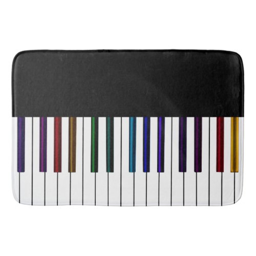 Rainbow Piano Keyboard Music Bedspread Bath Mat