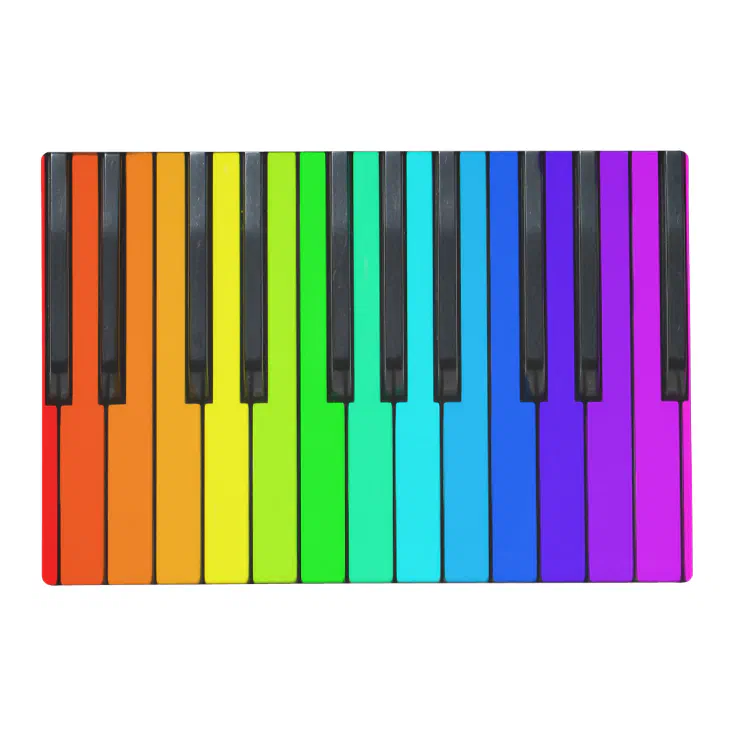 Rainbow Piano Keyboard Placemat | Zazzle