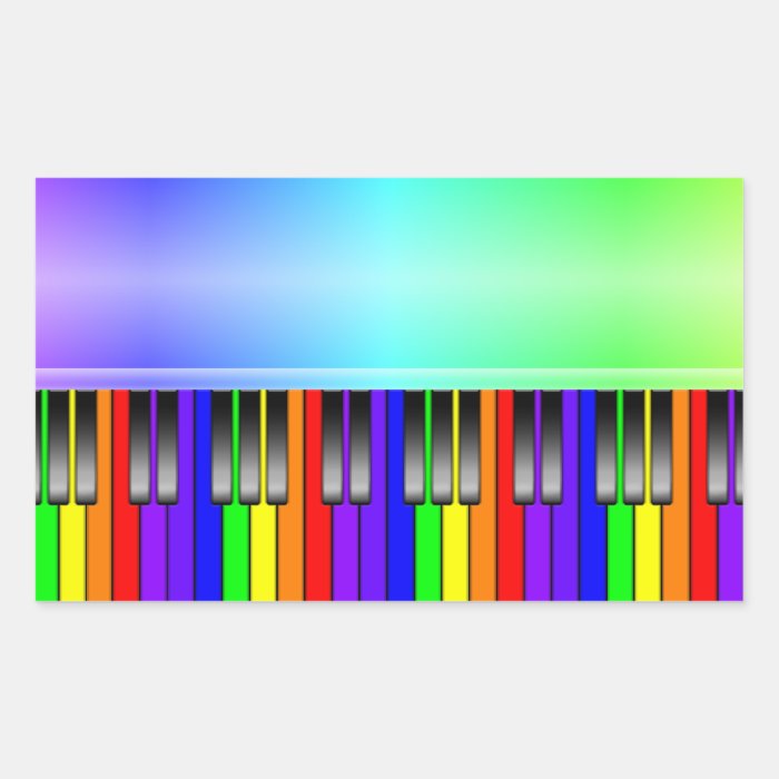 Rainbow Piano Keyboard Rectangle Sticker