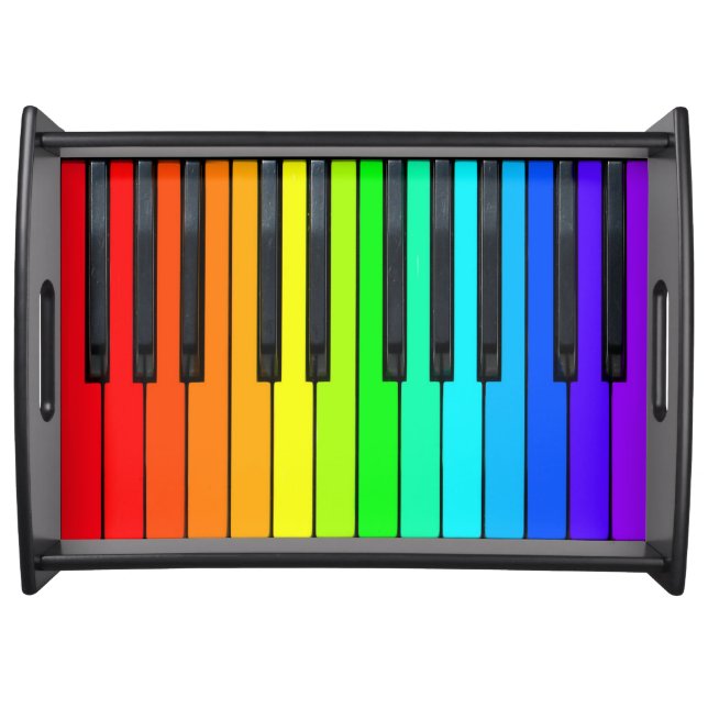 Rainbow Piano Keyboard Serving Tray (Front)