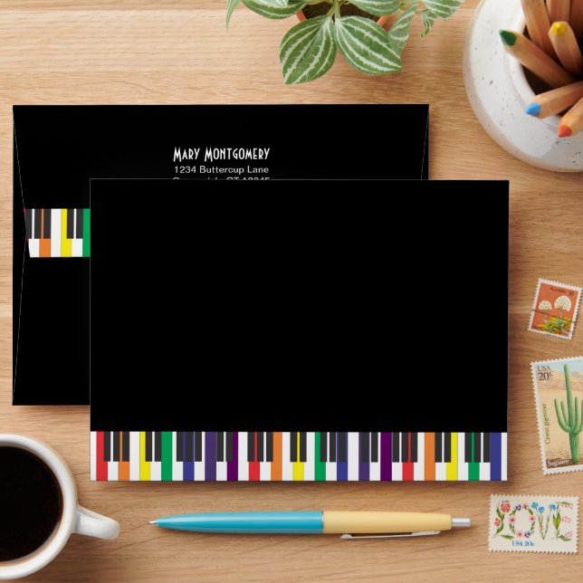 Rainbow Piano Keys Envelope (Desk)