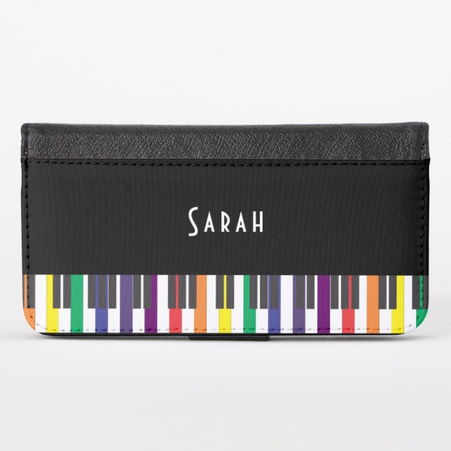 Rainbow Piano Keys iPhone Wallet Case (Front (Horizontal))