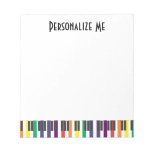 Rainbow Piano Keys Notepad