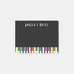 Rainbow Piano Keys on Black Post-it Notes