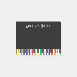 Rainbow Piano Keys on Black Post-it Notes
