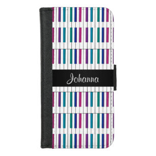 Rainbow Piano Keys Personalized Wallet Case