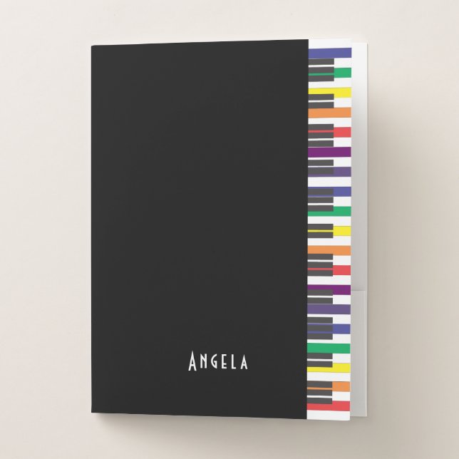 Rainbow Piano Keys Pocket Folder (Front)
