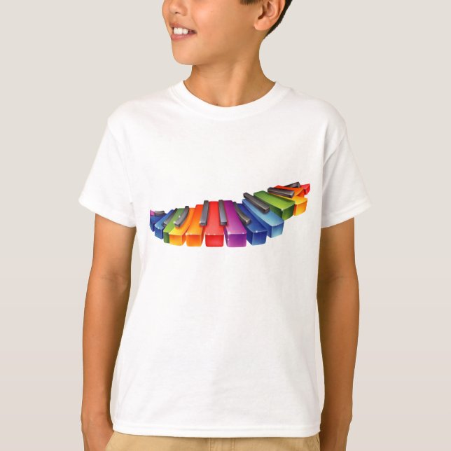 Rainbow Piano Keys T-Shirt (Front)