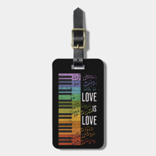 Rainbow piano luggage tag