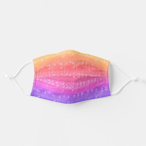 Rainbow Piano Music Notes Composition Adult Cloth Face Mask