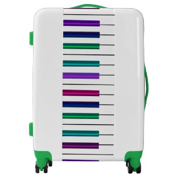 Rainbow Piano Music Themed Luggage Bag by UROCKDezineZone at Zazzle