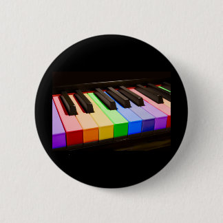 Rainbow Piano Pinback Button