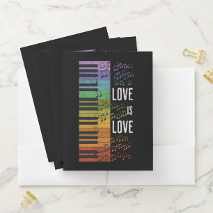Rainbow piano pocket folder