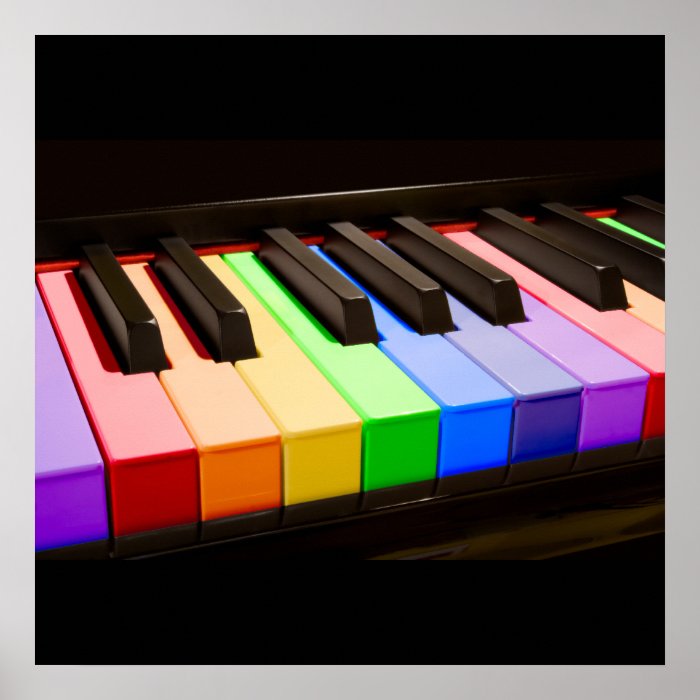 Rainbow Piano Print
