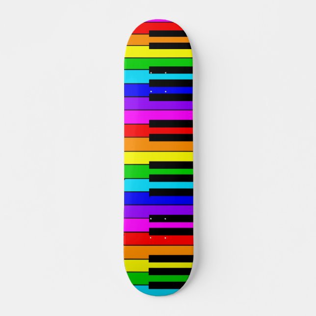 Rainbow Piano Skateboard Deck (Front)