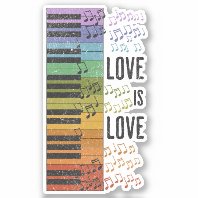 Rainbow piano sticker (Front)