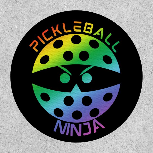 Rainbow pickleball ninja rainbow patch (Front)