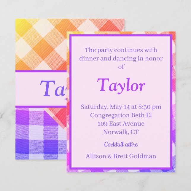 Rainbow Picnic Enclosure Card Diagonal (Front/Back)