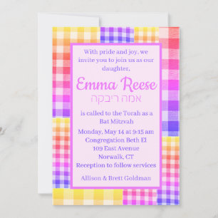 Rainbow Picnic Invitation Patchwork