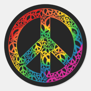 Rainbow Pieces of Peace Classic Round Sticker