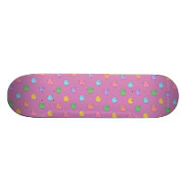 Rainbow Pig Pattern on pink Skateboard Deck