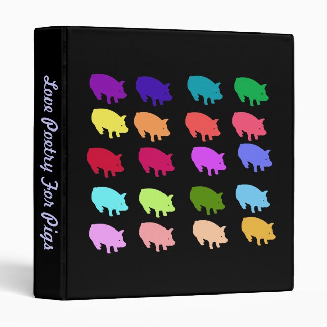 Rainbow Pigs 3 Ring Binder (Front/Spine)