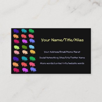 Rainbow Pigs Business Card by orsobear at Zazzle