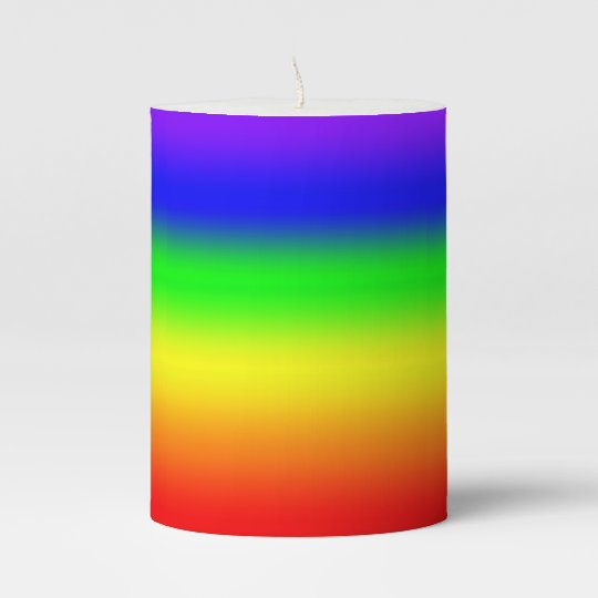 Rainbow Pillar Candle