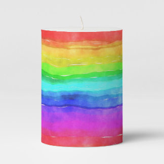 Rainbow Pillar Candle