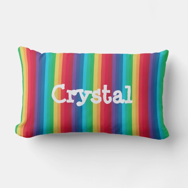 Rainbow Pillow with Name (Front)