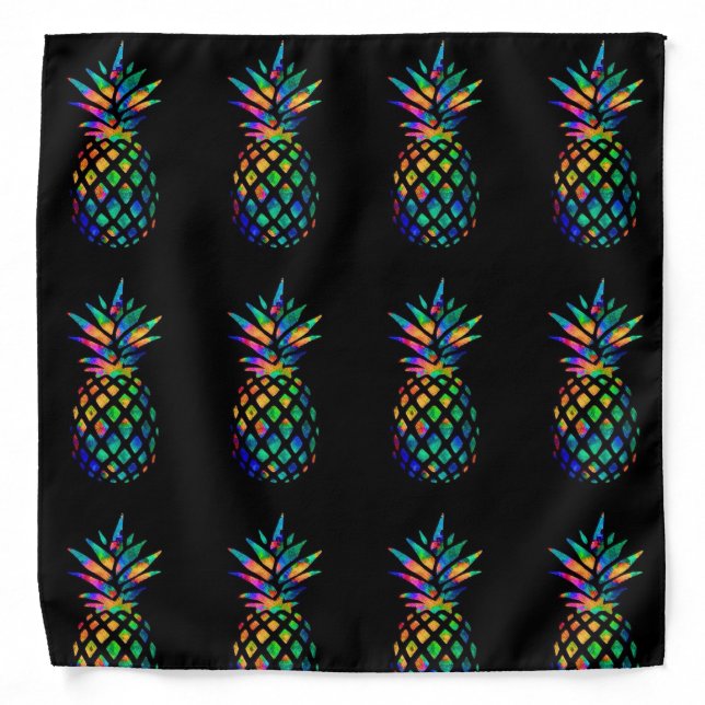 Rainbow Pineapple Pattern Bandana (Front)