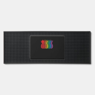 Rainbow Pineapples Aloha Hawaiian Gay Pride Month  Bar Mat