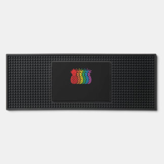 Rainbow Pineapples Aloha Hawaiian Gay Pride Month  Bar Mat