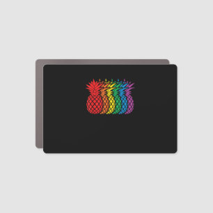 Rainbow Pineapples Aloha Hawaiian Gay Pride Month Car Magnet